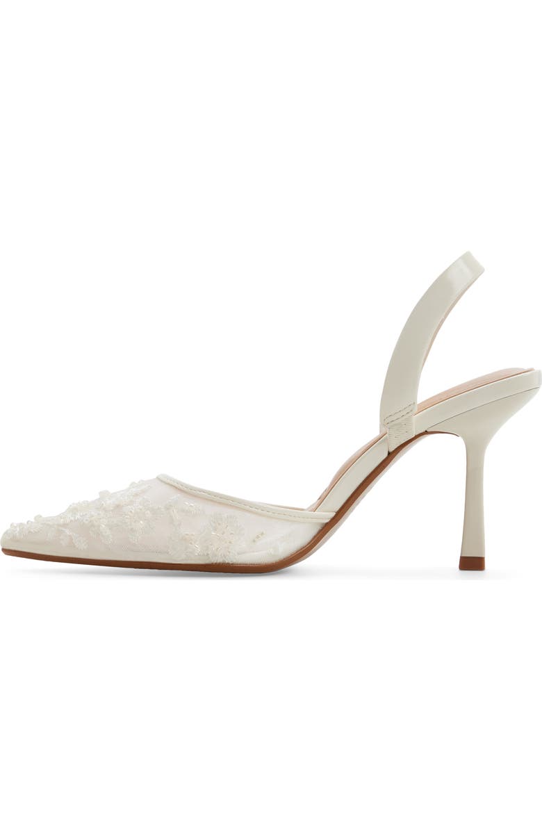 ALDO Brusanti Pointed Toe Slingback Pump, Alternate, color, White Mesh