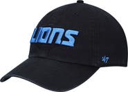 '47 Men's '47 Black Detroit Lions Clean Up Script Adjustable Hat