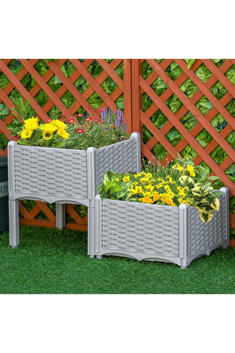 Raised with Legs, Raised Bed to Grow Flowers, Herbs & Vegetables Garden Bed, Alternate, color, Gray