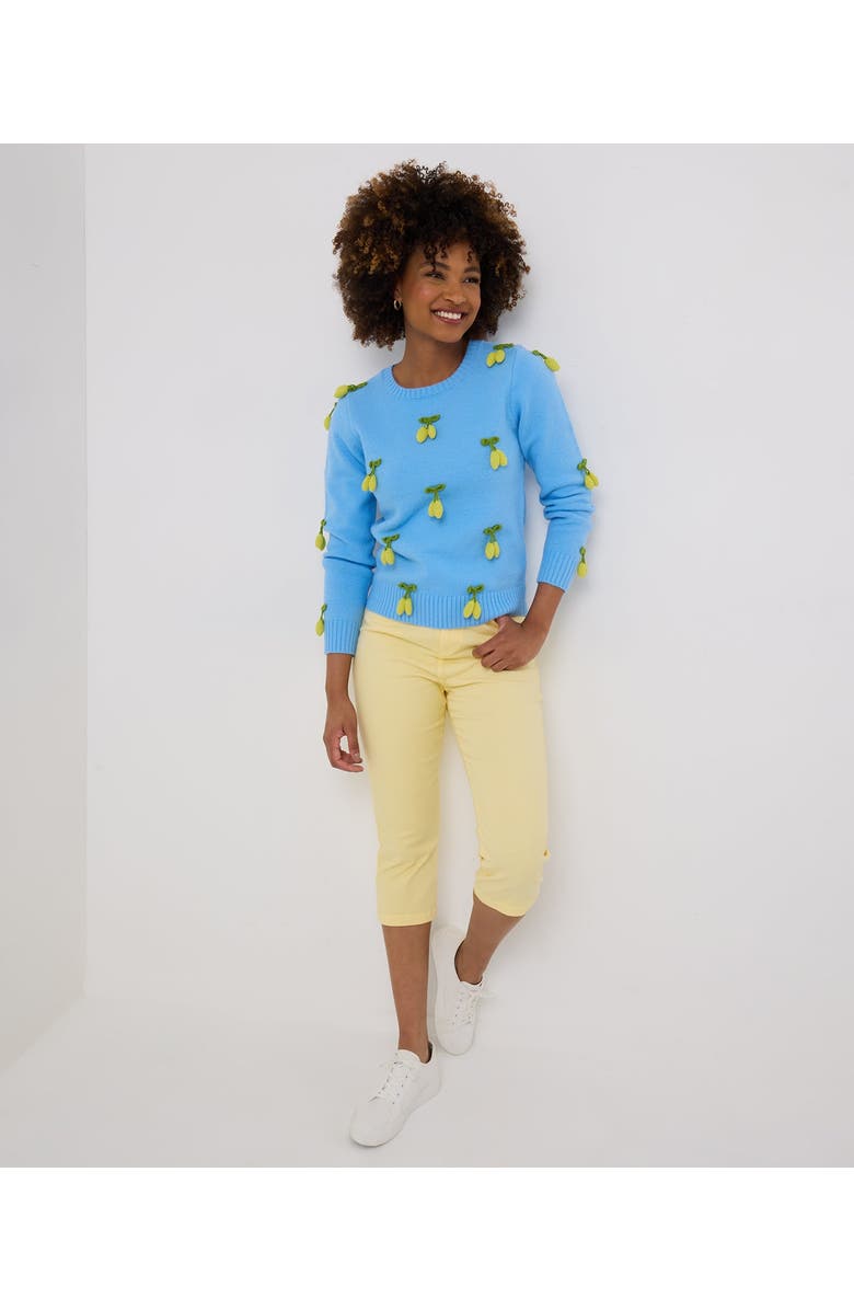 Joe Browns Stretch Denim Capri Pant, Alternate, color, Bright Lemon