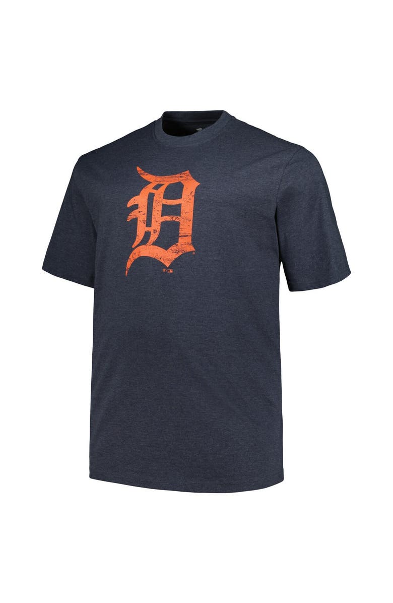 PROFILE Men's Profile Heather Navy Detroit Tigers Big & Tall Weathered Logo T-Shirt, Alternate, color, Heather Navy