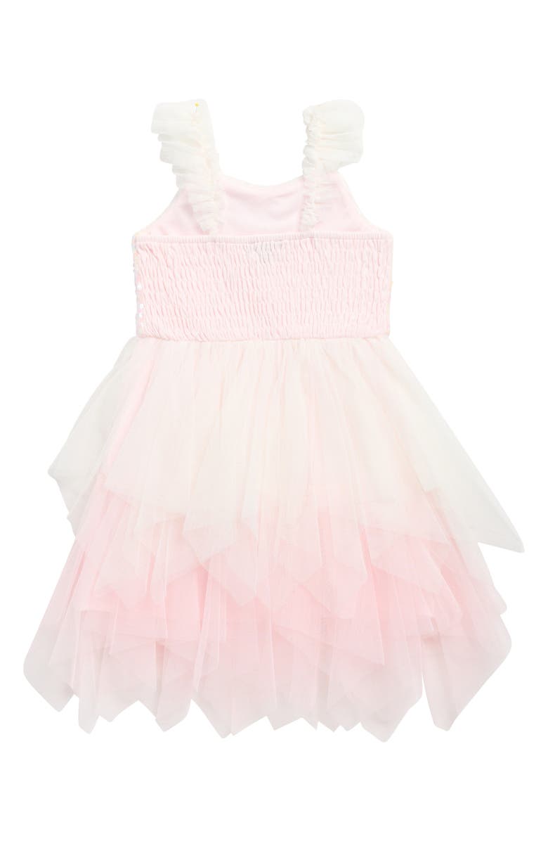 Zunie Sequin Bow Ruffle Tulle Dress, Alternate, color, Blush