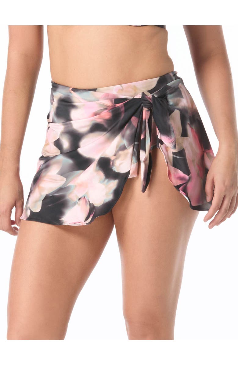 Coco Contours Halo Sarong Bottom, Main, color, Black Multi