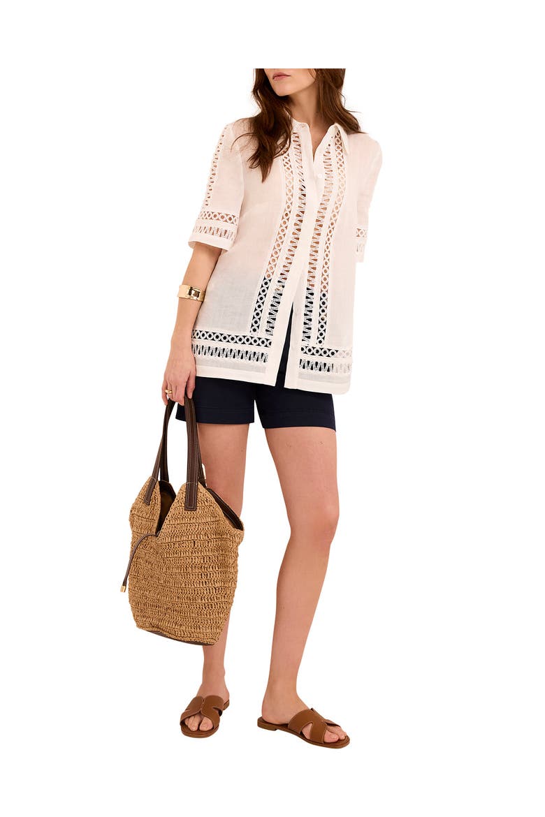 Ramie Resort Shirt, Alternate, color, Ivory