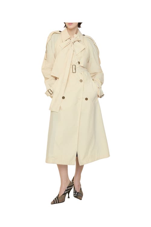 Burberry Long Canvas Trerose Trench Coat In Neutral