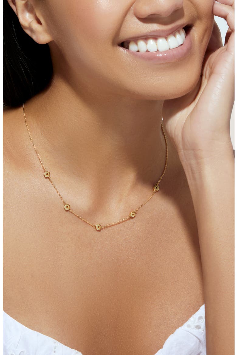 Flower Station Necklace - Rowena Necklace, Alternate, color, Gold
