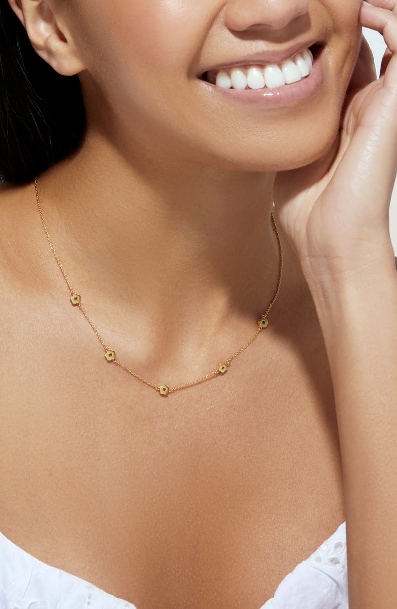 Ana Luisa Flower Station Necklace - Rowena Necklace, Alternate, color, Gold