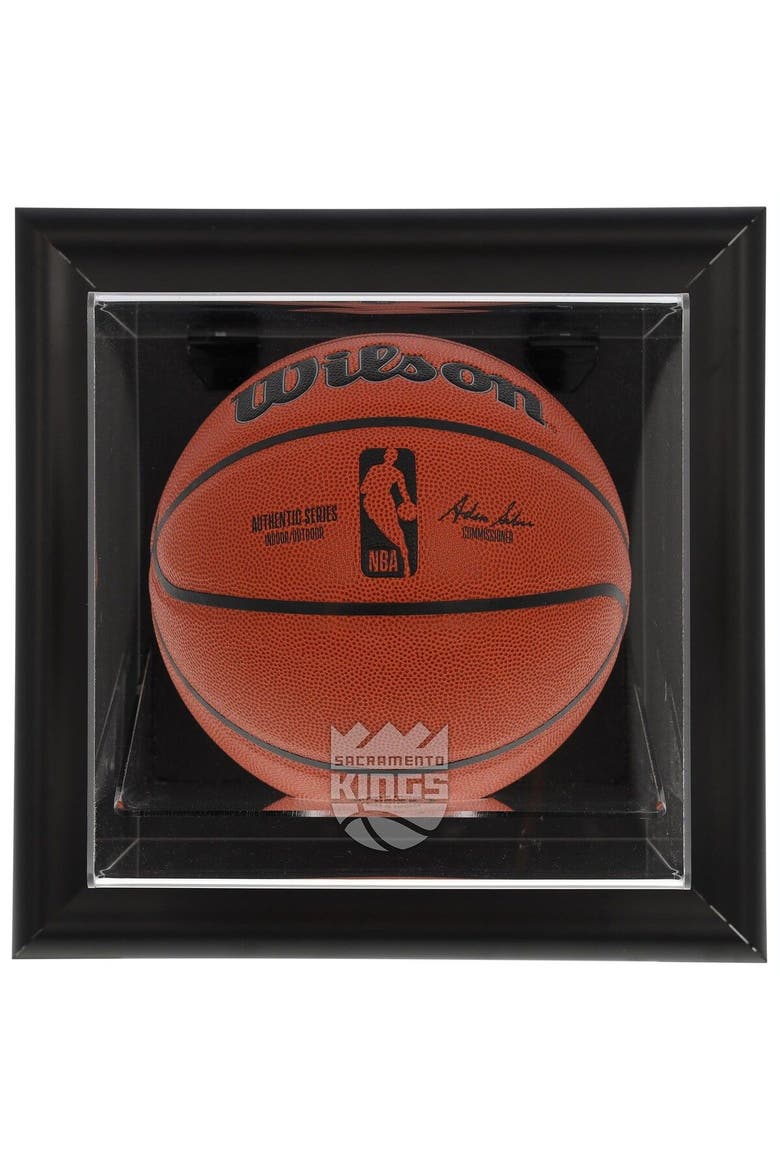 Sacramento Kings Black Framed Wall-Mounted Team Logo Basketball Display Case, Main, color, Black