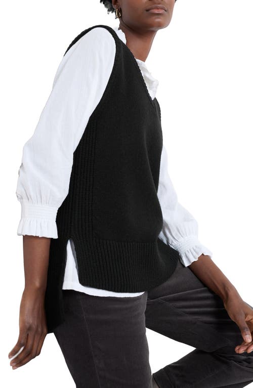 Seasalt Cornwall Coupling Merino Wool Blend Vest In Black