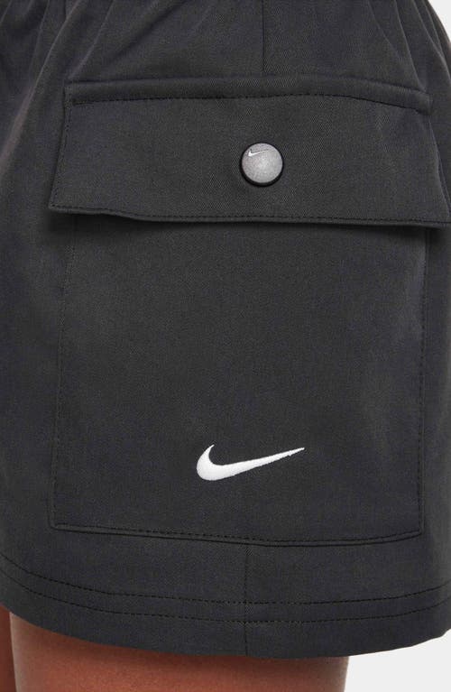 Nike Women's  Sportswear Girls' Woven Cargo Shorts In Black/white