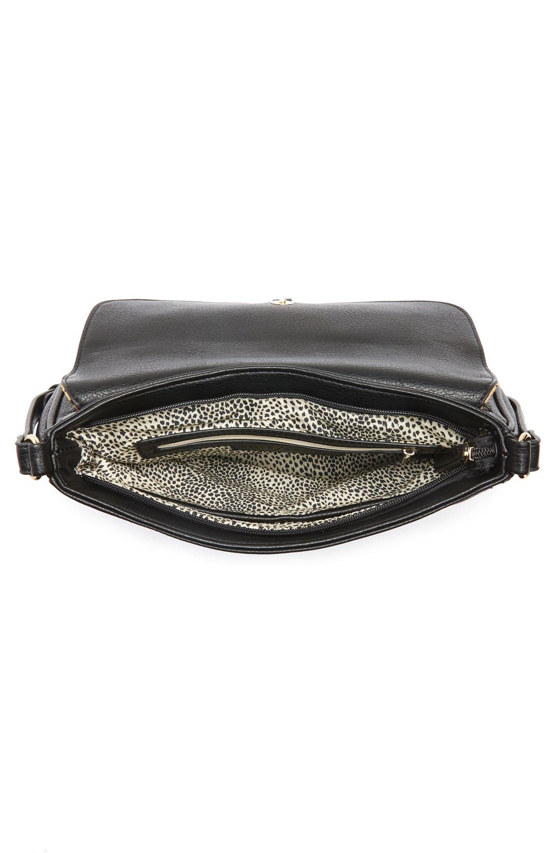 'Noble' Faux Leather & Genuine Calf Hair Shoulder/Crossbody Bag, Alternate, color, LEOPARD