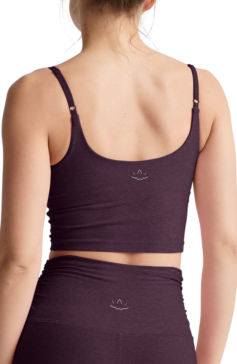 Beyond Yoga Shirred Crop Camisole, Alternate, color, Eggplant Purple Heather