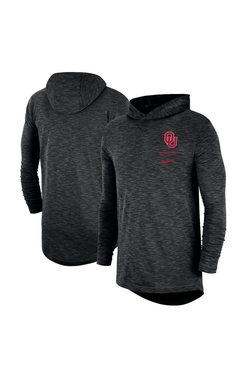 Nike Men's Nike Black Oklahoma Sooners Slub Performance Long Sleeve Hoodie T-Shirt, Alternate, color, Black