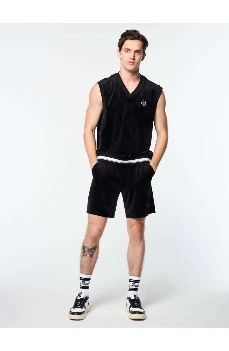 Sergio Tacchini Renzo Velour Vest, Alternate, color, Black Beauty
