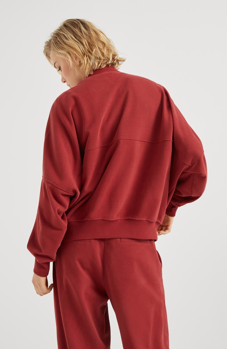 Brunello Cucinelli Cotton smooth French terry sweatshirt with monili, Alternate, color, 