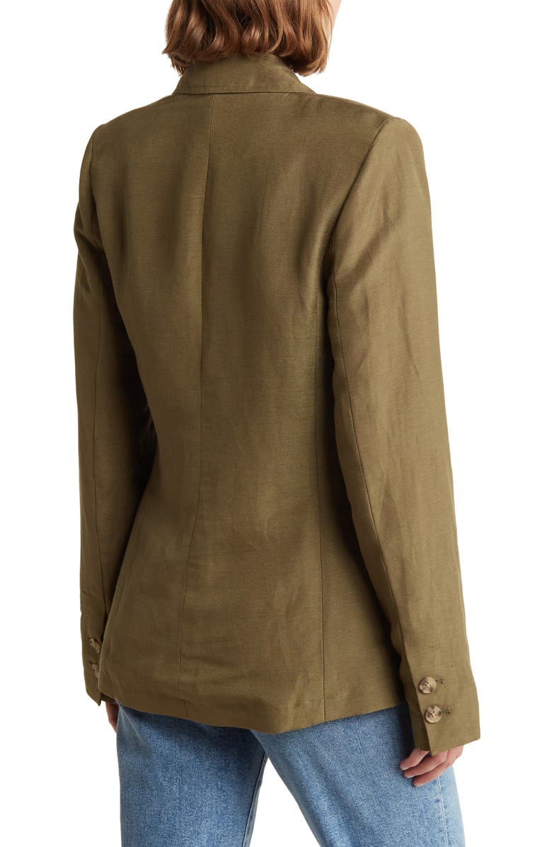 PAIGE Dawson Linen Blend Blazer, Alternate, color, Army