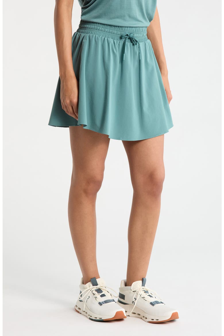 Active Stretch Woven Skirt, Alternate, color, DUSTY TEAL