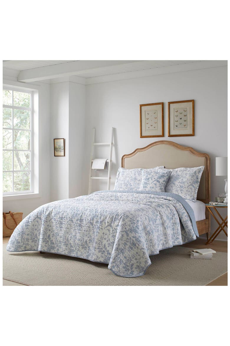 Ashfield 3-Piece Cotton Comforter & Sham Set, Alternate, color, SOFT BLUE