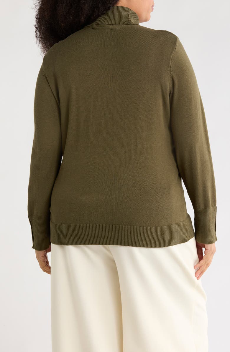 Joseph A Essential Fine Gauge Turtleneck Sweater, Alternate, color, Olive Night