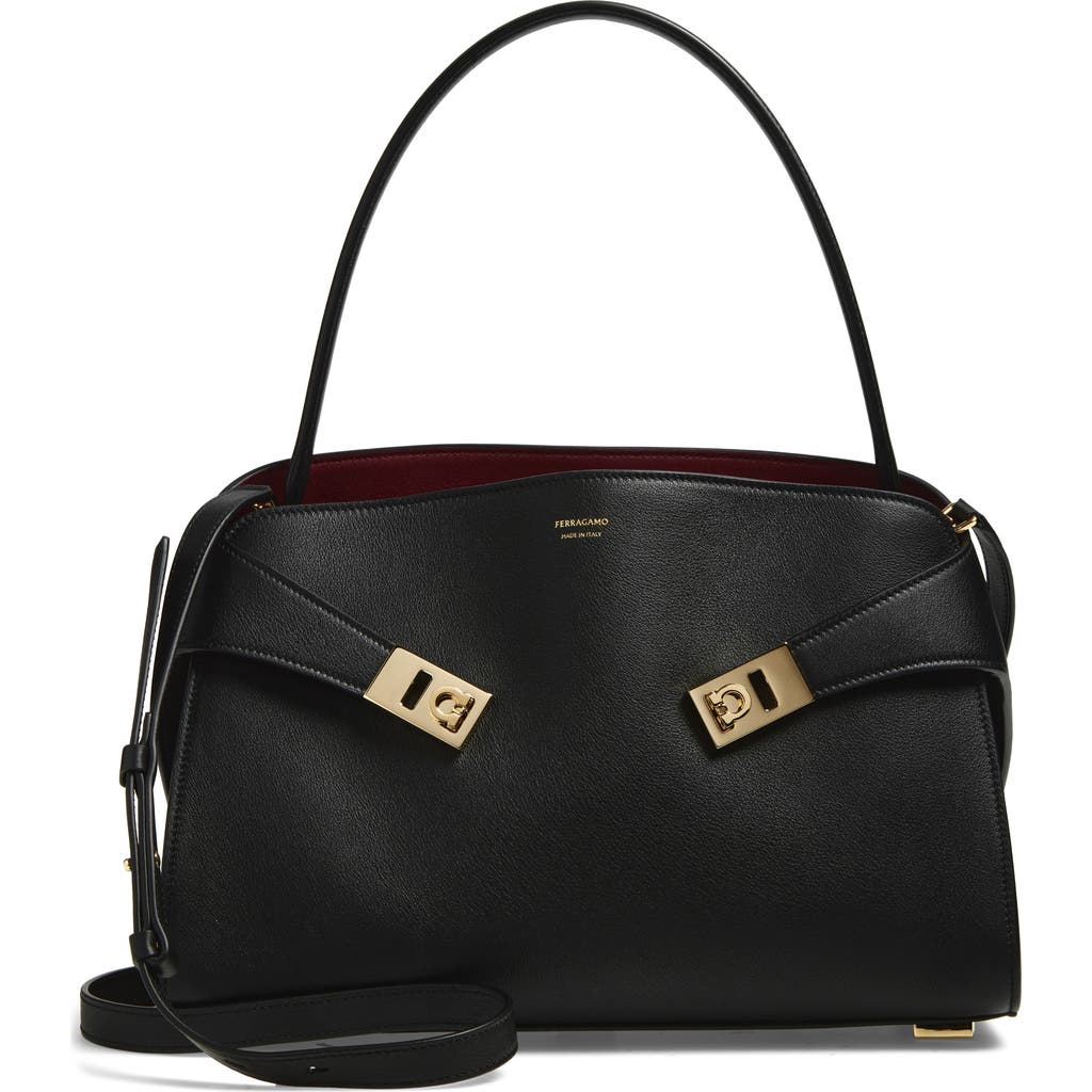 Ferragamo Leather Shoulder Bag Adaptable Strap In Multi