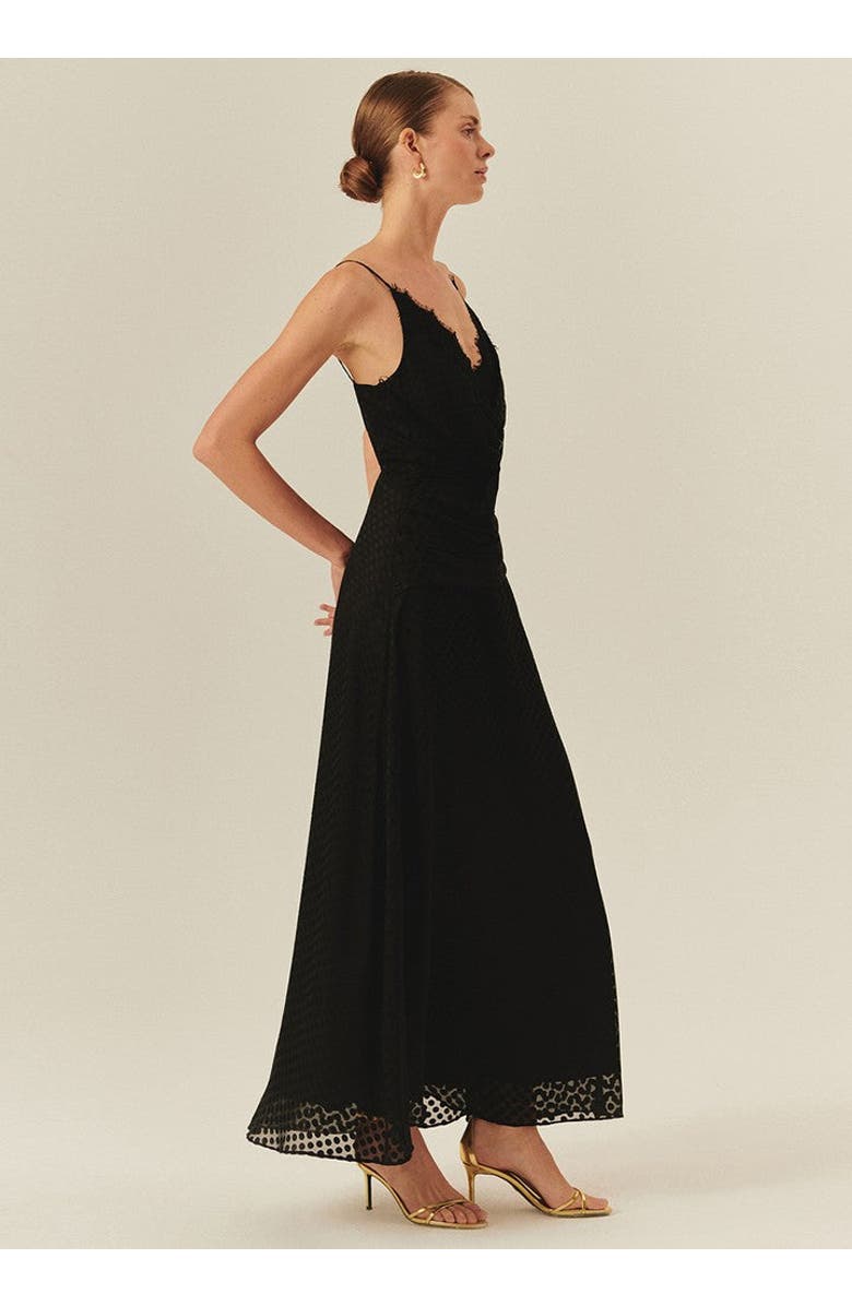 Exquise Emely Sleeveless Polka Dot Maxi Dress, Alternate, color, Black