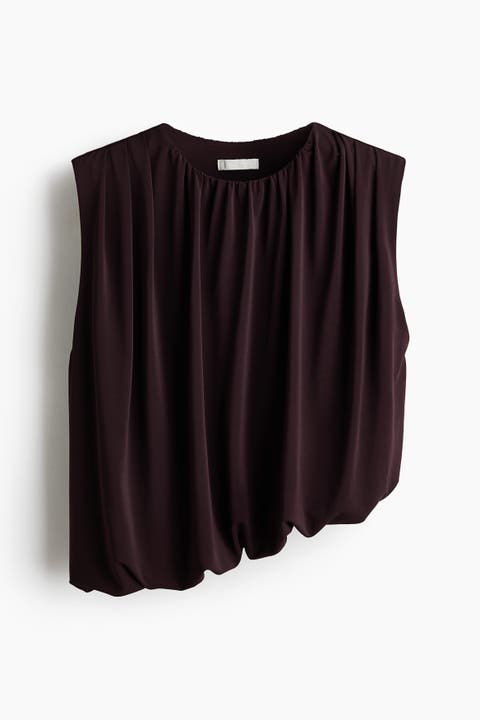 Draped Bubble-hem Top
