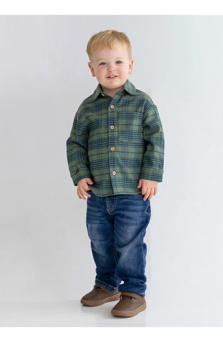 Beckett and Bear Cozy Creatures Brothers Top, Alternate, color, Green