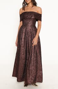 Petal & Pup Aberdine Off the Shoulder Maxi Dress