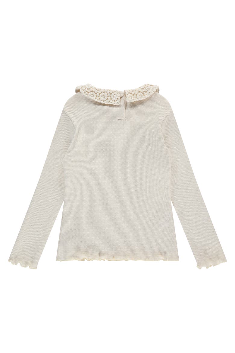 Crochet Collar Long Sleeve Top, Alternate, color, Ivory