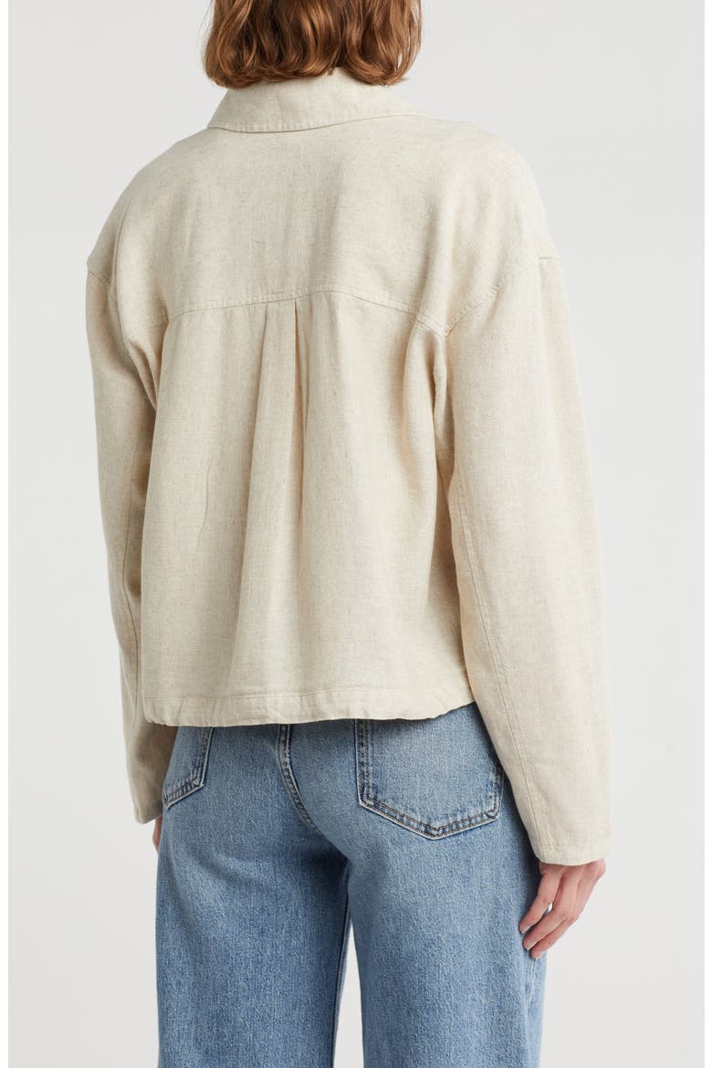 Linen Blend Utility Shirt Jacket, Alternate, color, FLAX