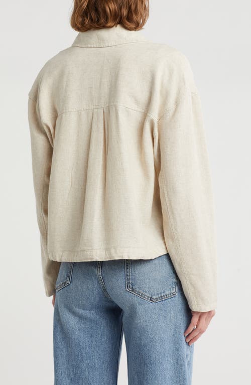 CASLON CASLON® LINEN BLEND UTILITY SHIRT JACKET 