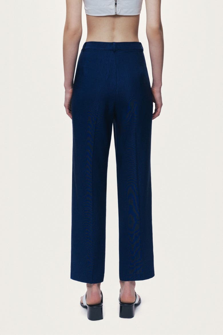 Straight Leg High Rise Trousers, Alternate, color, Navy