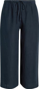 Caslon® Wide Leg Crop Linen Pants