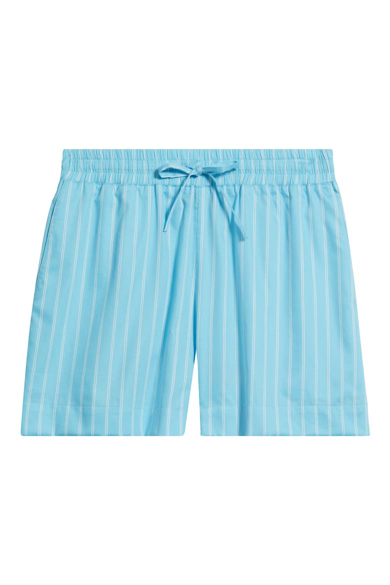 Alexis Stripe Cotton Poplin Shorts, Alternate, color, BLUE LAGOON