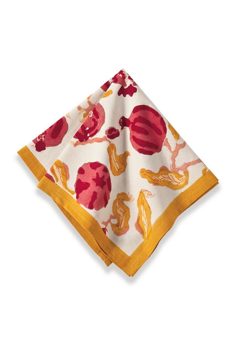 Pomegranate Napkins, Main, color, Yellow/Red 19" x 19"