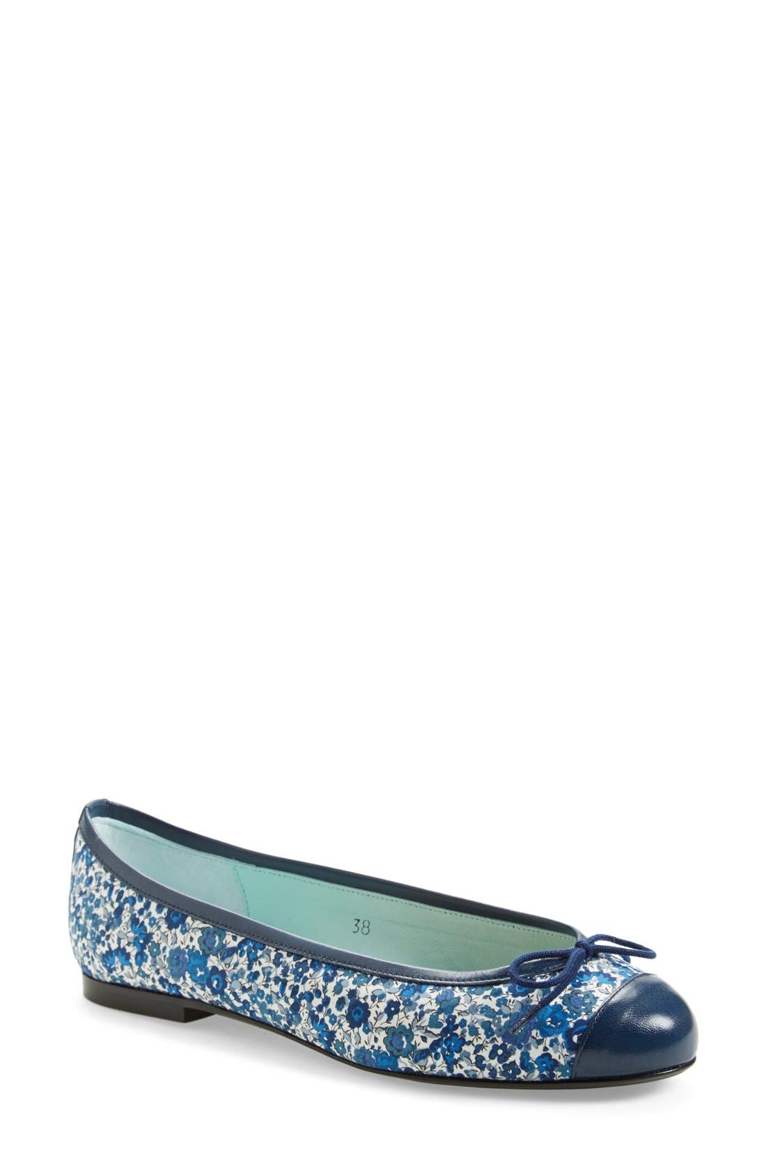 Liberty Print Ballet Flat, Main, color, TEAL