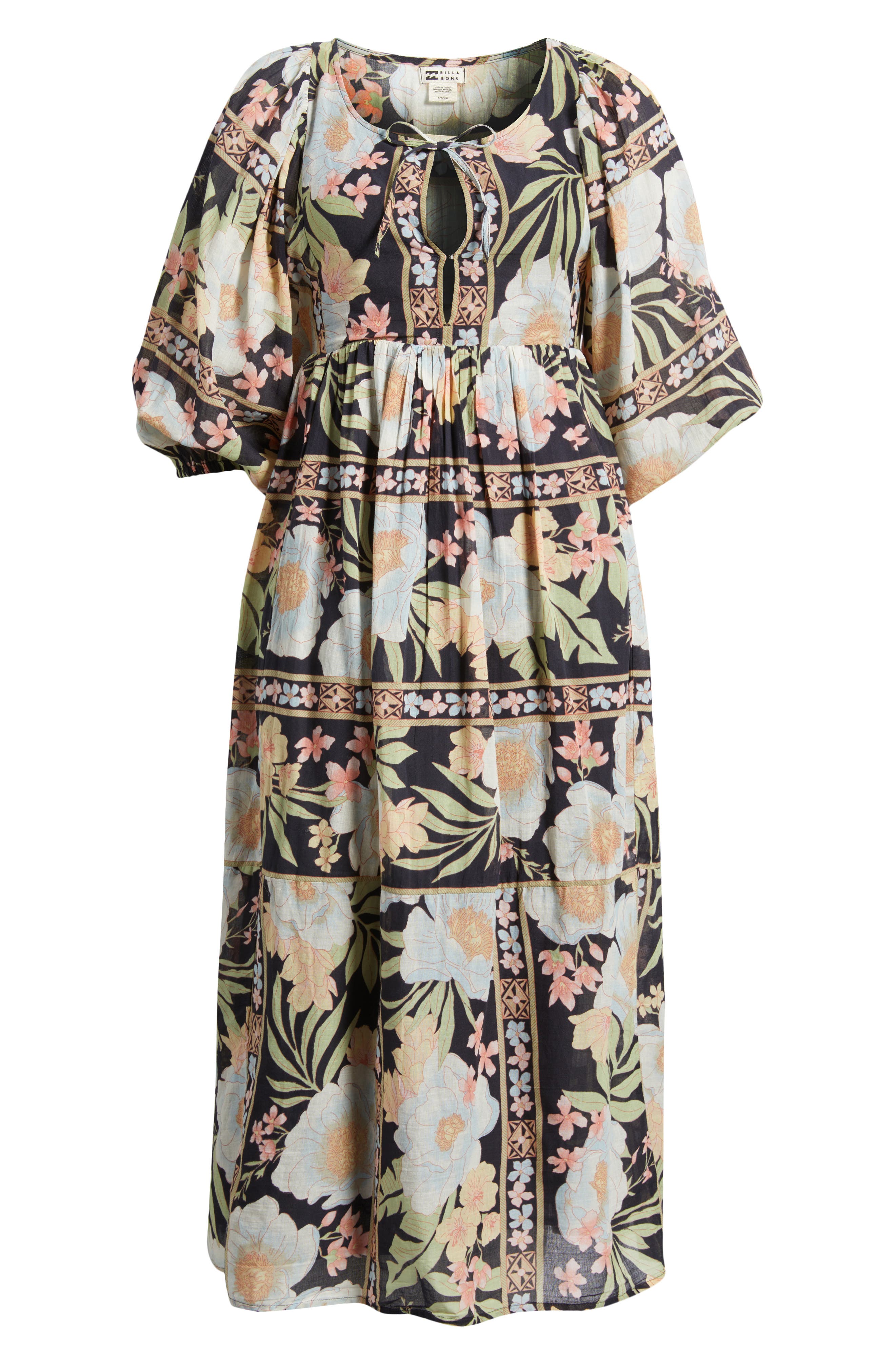 Billabong Lost Cove Keyhole Midi Dress in Black Sands 