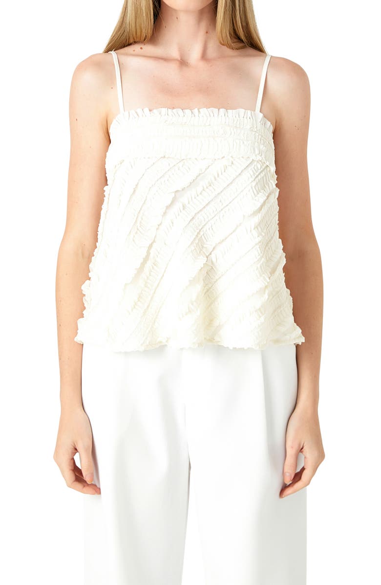 Endless Rose Ruffle Sleeveless Top, Alternate, color, Cream