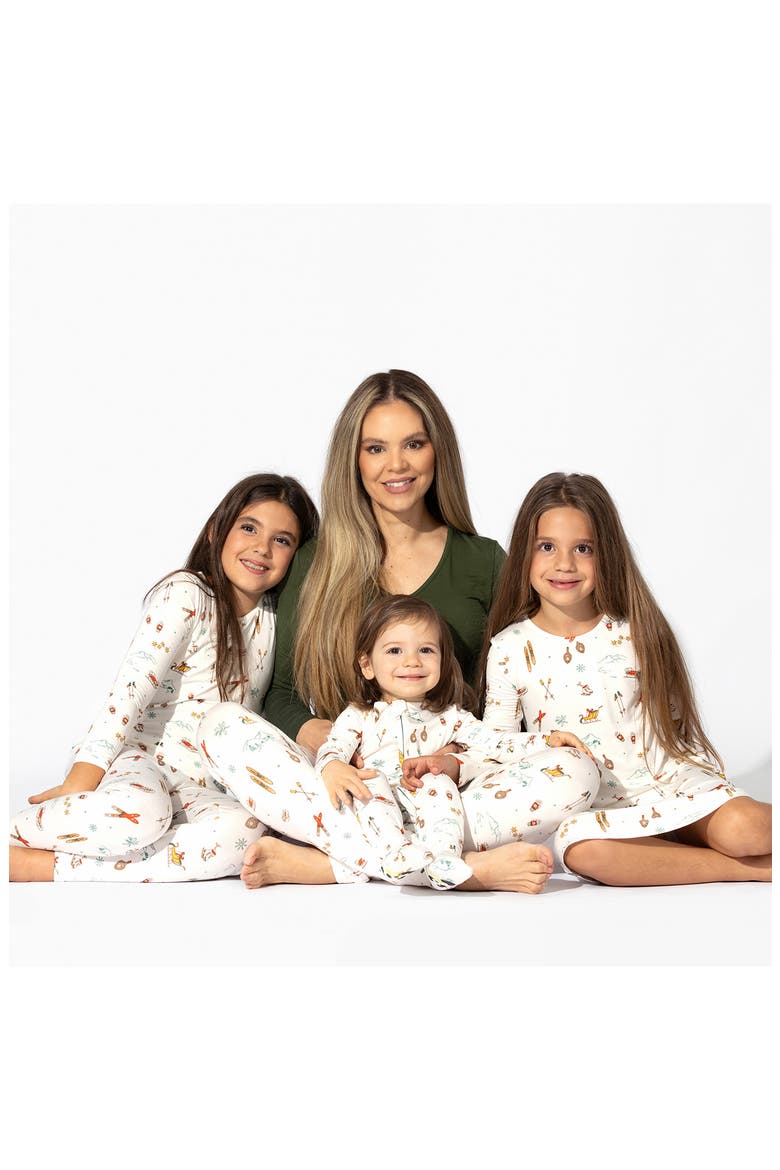 Kids' Vintage Holiday Convertible Footie Pajamas, Alternate, color, VINTAGE HOLIDAY