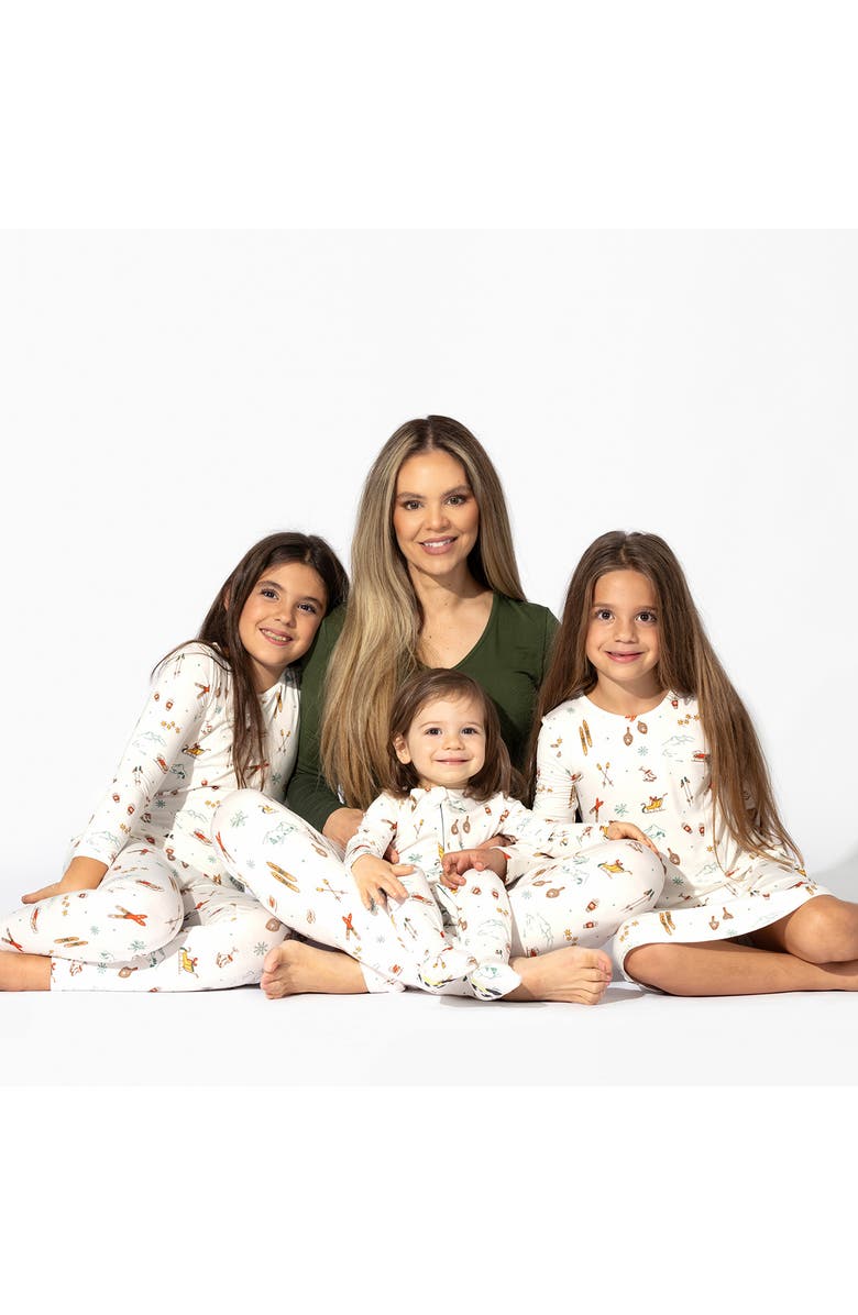 Bellabu Bear Kids' Vintage Holiday Convertible Footie Pajamas, Alternate, color, 