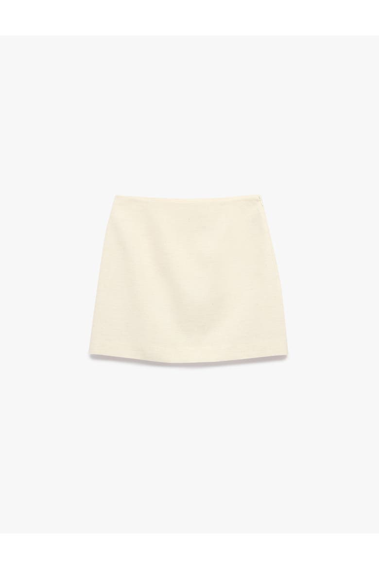 Linen Blend A-Line Mini Skirt, Alternate, color, BEIGE