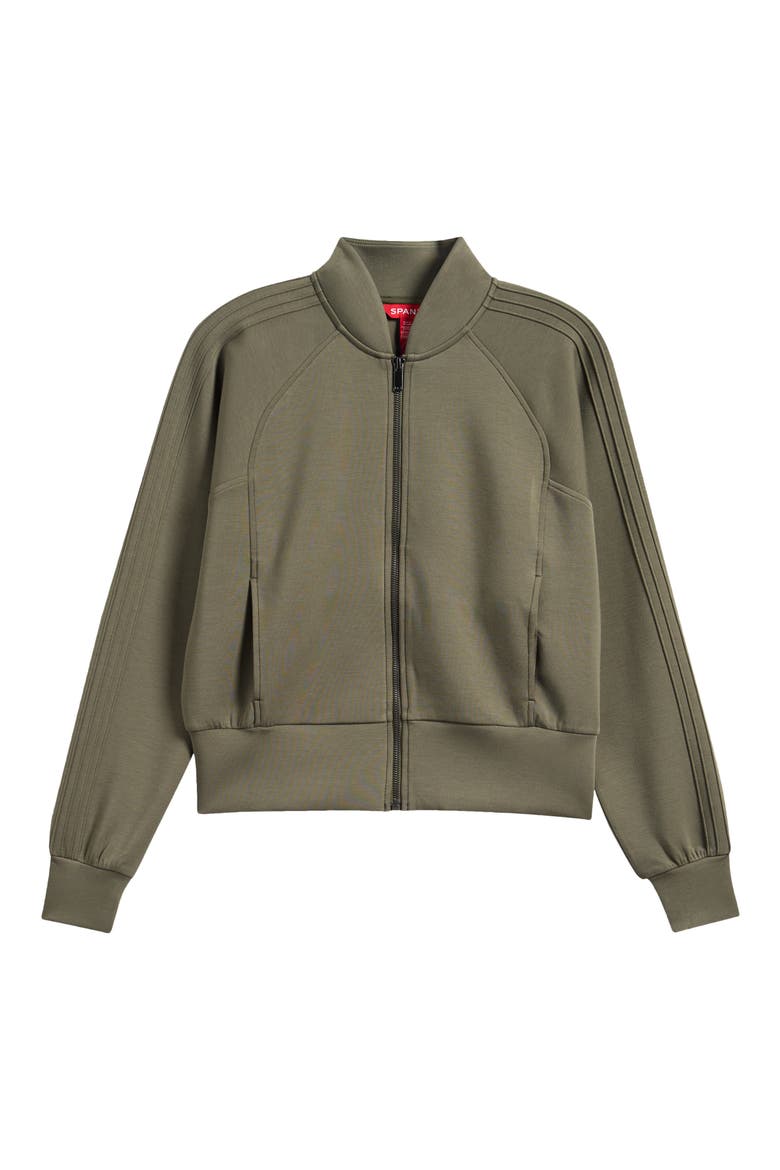 Pintuck Track Jacket, Alternate, color, HERB