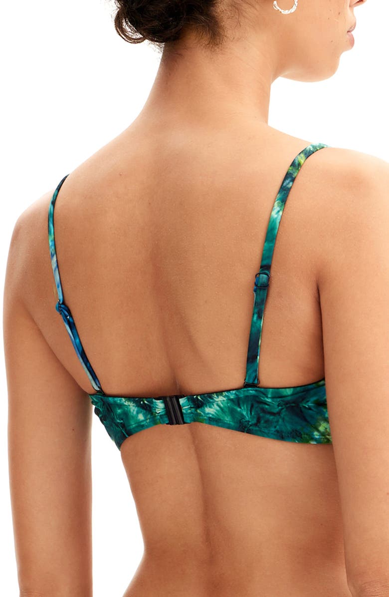 Desigual Maddalena Tie Front Bikini Top, Alternate, color,