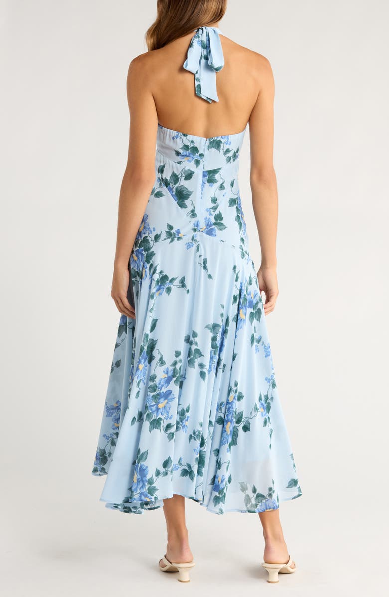 Reformation Briony Halter Midi Dress, Alternate, color, Fresh Air