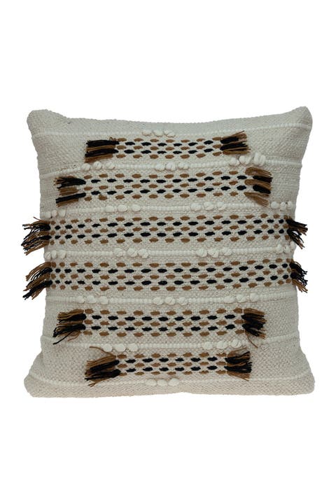 Jace Transitional Beige Throw Pillow