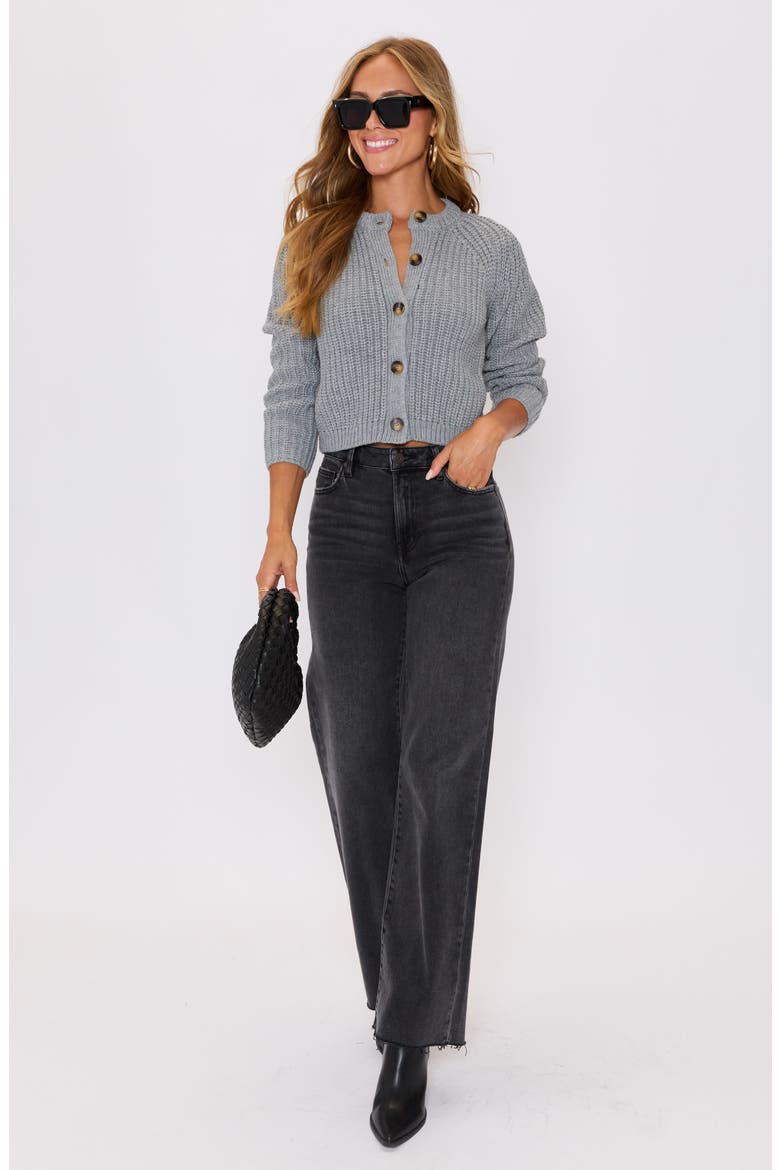 Aurora Crewneck Cardigan, Alternate, color, GREY