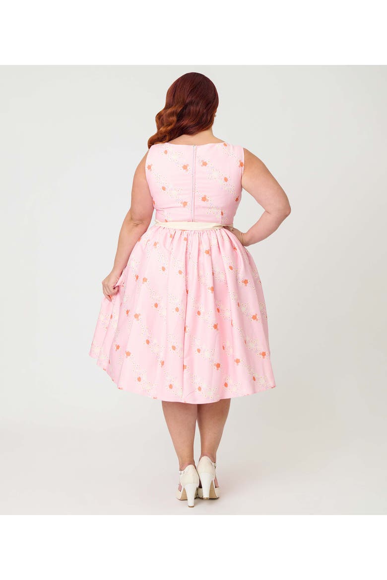 Plus Size Sleeveless Belted Swing Dress, Alternate, color, Pink Princess Print
