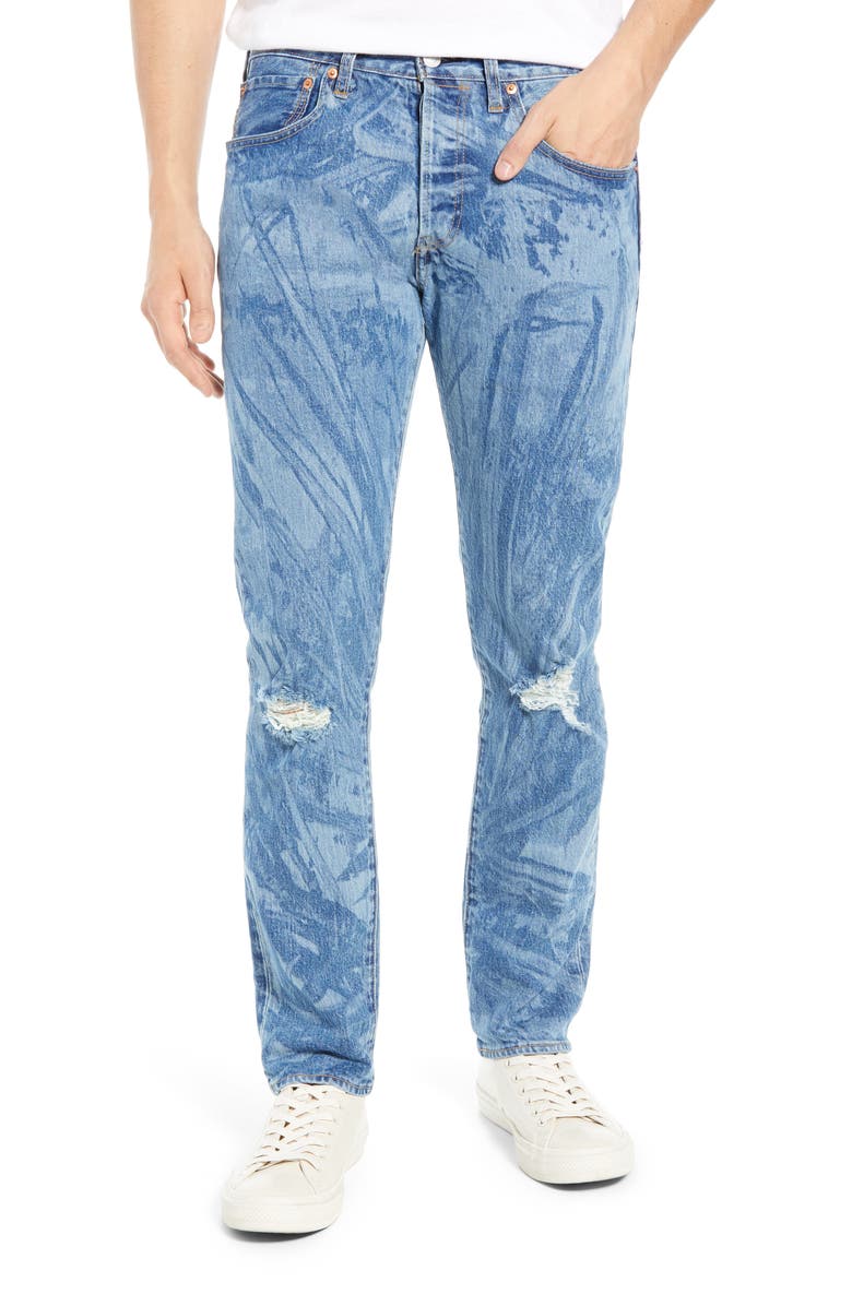 Levi's<sup>®</sup> x Justin Timberlake 501<sup>®</sup> Distressed Slim Taper Jeans, Main, color, 