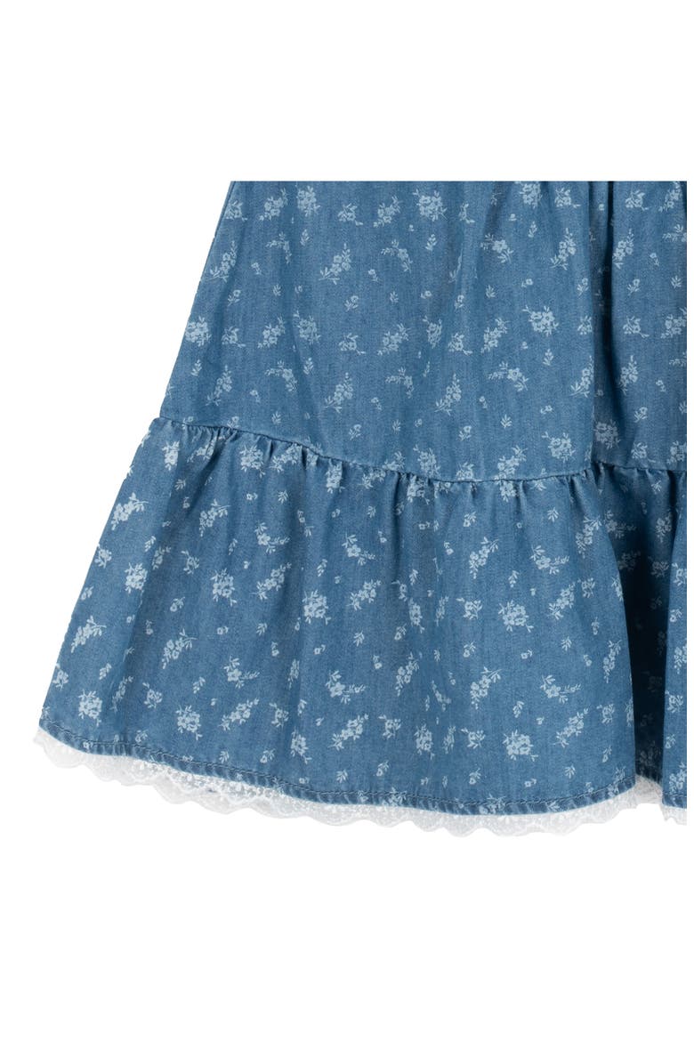 Kids' Printed Denim Dress & T-Shirt Set, Alternate, color, BLUE