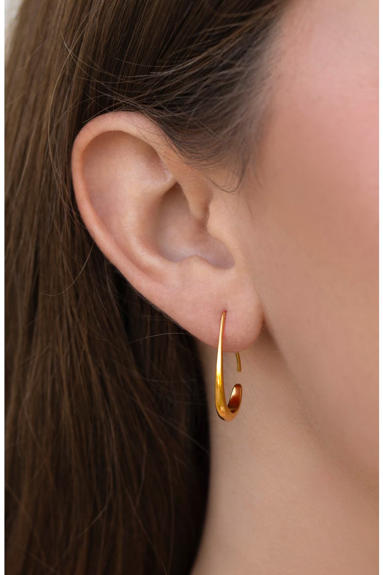 Teardrop Hoop Earrings, Alternate, color, GOLD